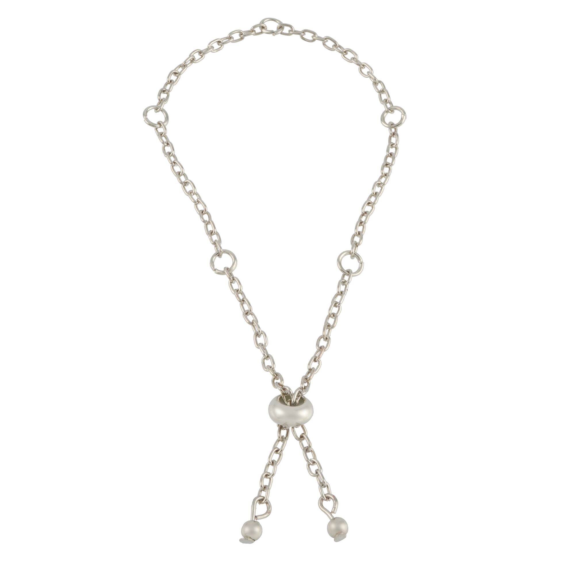 9" Rhodium Slider Charm Bracelet by Bead Landing®